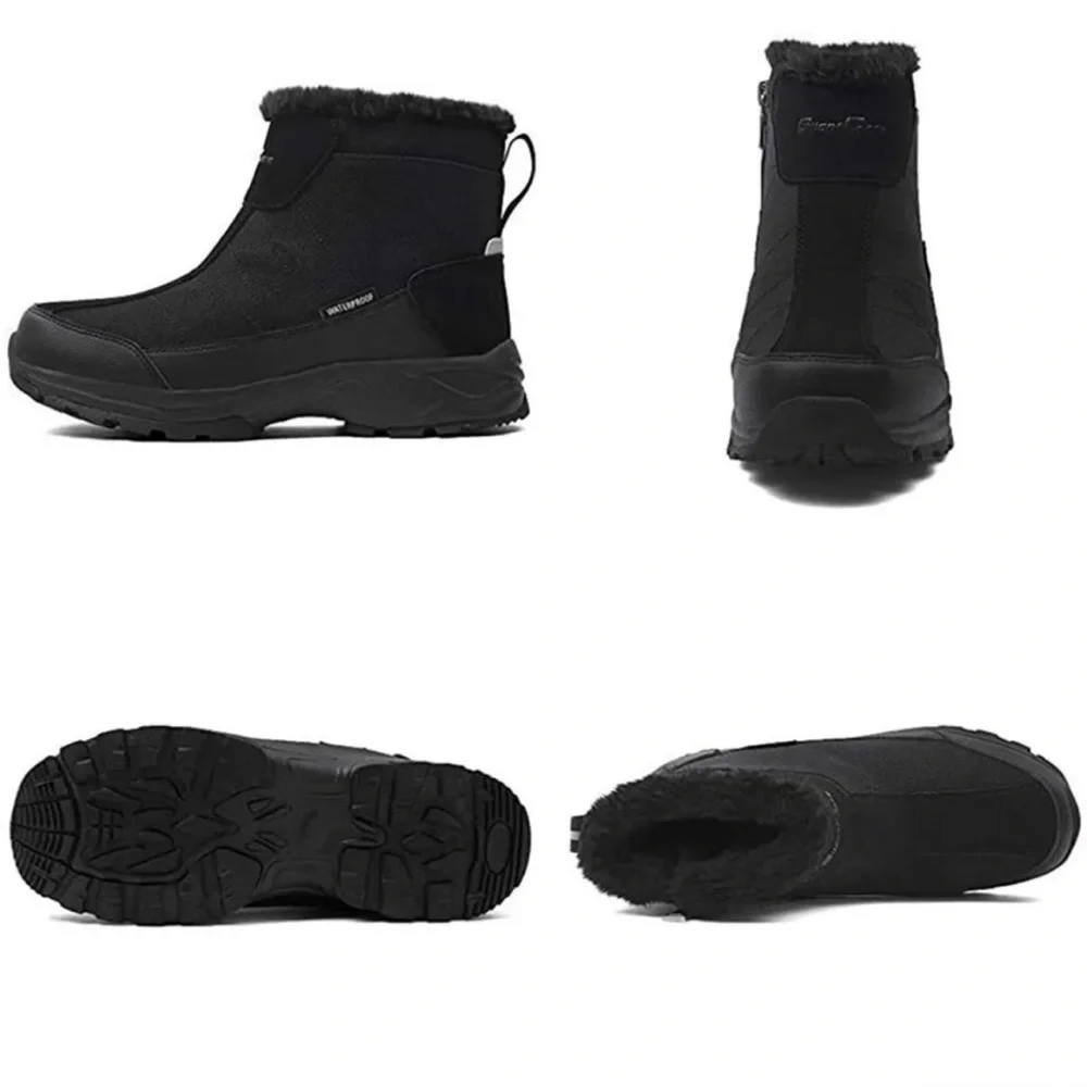 Silent Care Fur Lined Winter Boots Waterproof Reflective Zippers